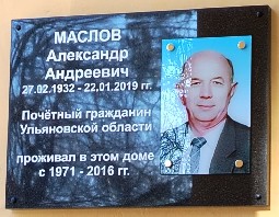 Открытие памятной доски А.А.Маслову